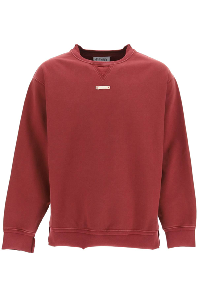 Shop Maison Margiela Sweatshirt With Inside-out Seams In Red