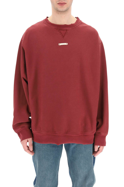 Shop Maison Margiela Sweatshirt With Inside-out Seams In Red