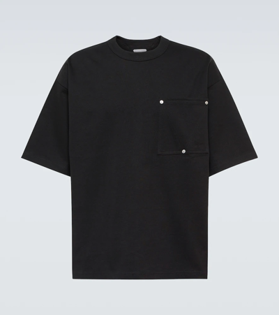 Shop Bottega Veneta Oversized Cotton Jersey T-shirt In Black