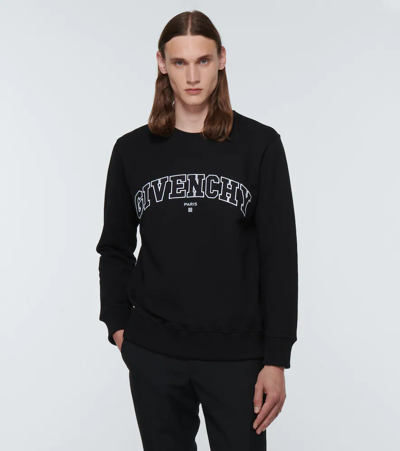 Shop Givenchy Logo Cotton Sweatshirt In Black