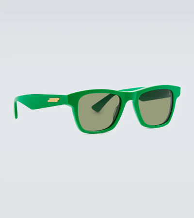 Bottega Veneta Square Sunglasses In Green-green-green