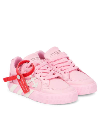 Shop Off-white Low Vulcanized Leather Sneakers In Pink White