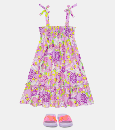 Shop Vilebrequin Floss Floral Cotton Dress In Cyclamen