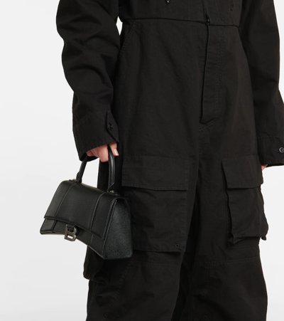 Shop Balenciaga Wide-leg Cotton Jumpsuit In Black