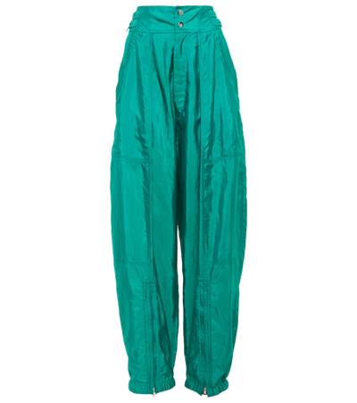 Shop Isabel Marant Olga High-rise Tapered Pants In Green