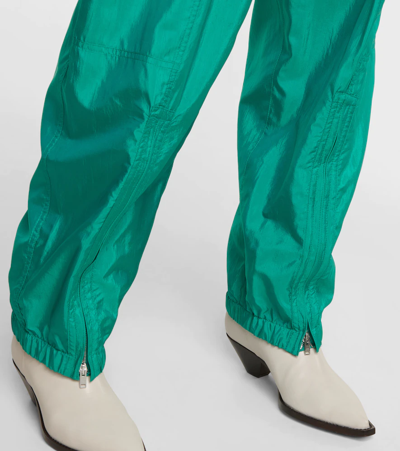 Shop Isabel Marant Olga High-rise Tapered Pants In Green