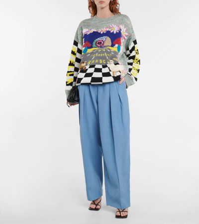 Shop Stella Mccartney Jacquard Cotton Sweater In Multicolor (8490)
