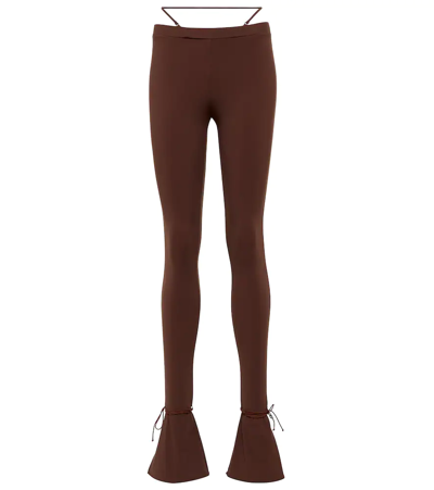 Shop Nensi Dojaka Flared Leggings In Brown