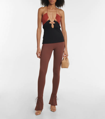 Shop Nensi Dojaka Flared Leggings In Brown