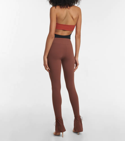 Shop Nensi Dojaka Flared Leggings In Brown