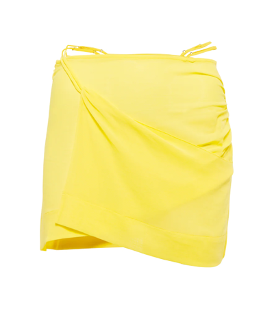 Shop Nensi Dojaka Asymmetric Wrap Miniskirt In Yellow