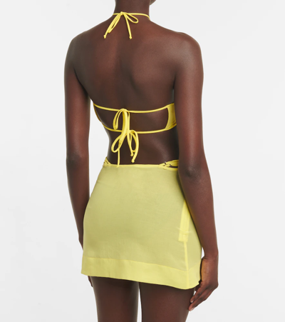 Nensi Dojaka Asymmetric Wrap Miniskirt In Yellow