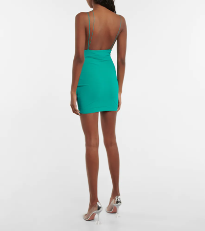 Shop Nensi Dojaka Cutout Ruched Minidress In Green