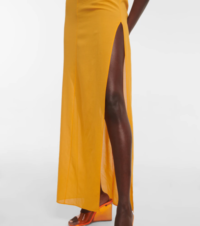 Shop Nensi Dojaka Cutout Halterneck Maxi Dress In Orange