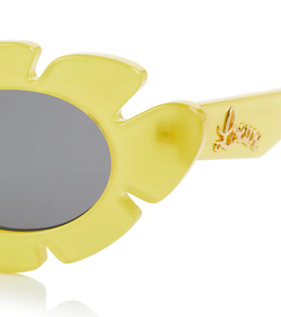 Shop Loewe Paula's Ibiza Cat-eye Sunglasses In Shiny Yellow / Smoke