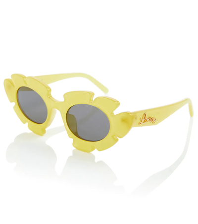 Shop Loewe Paula's Ibiza Cat-eye Sunglasses In Shiny Yellow / Smoke