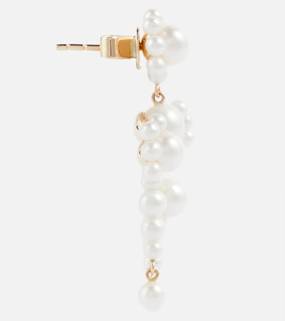 Shop Sophie Bille Brahe Fontaine De Marguerites 14kt Gold And Pearls Earrings In Yellow Gold
