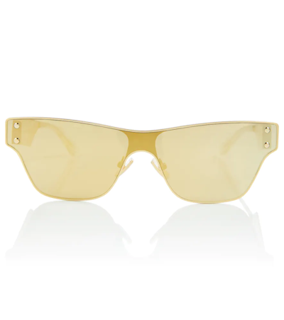 Shop Bottega Veneta Square Metal Sunglasses In Gold-gold-gold