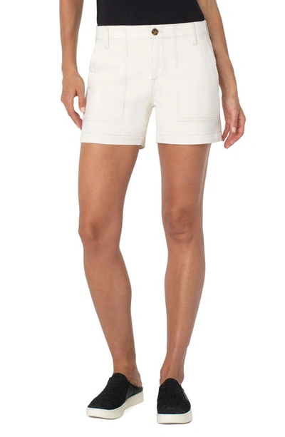 Shop Liverpool Los Angeles Utility Shorts In Seaside Dunes