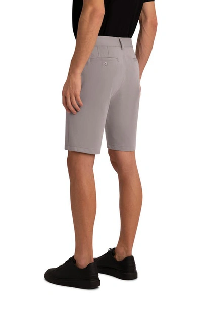 Bugatchi Flat-front Knit Shorts In Platinum