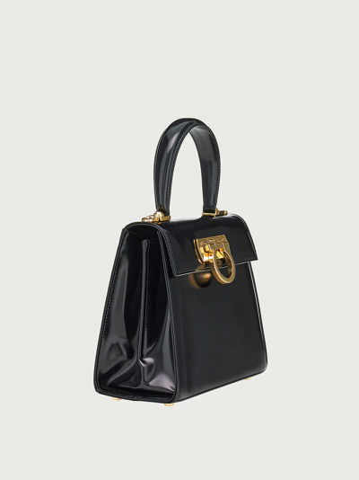Ferragamo Iconic Top Handle (s) In Black