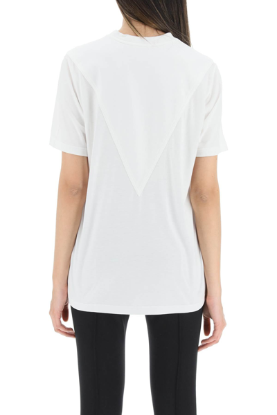 Shop Burberry T-shirt With Geometric Insert In White