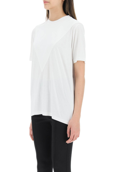 Shop Burberry T-shirt With Geometric Insert In White