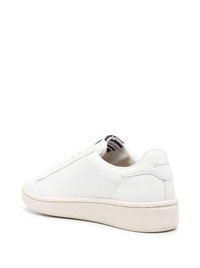 Shop Moa Master Of Arts Moa White Leather Sneakers With Disney Print
