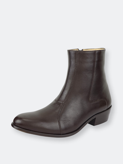 Shop Libertyzeno Jazzy Jackman Leather Ankle Length Boots In Brown