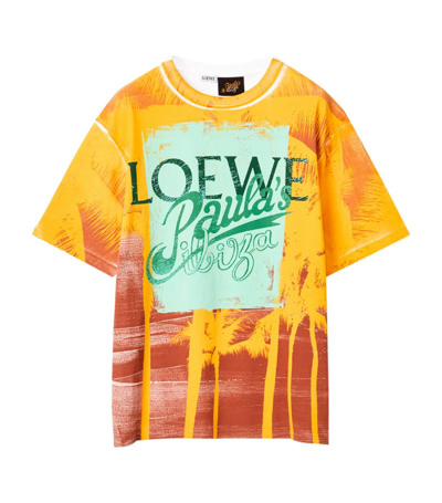Shop Loewe X Paula's Ibiza Palm Print T-shirt In White