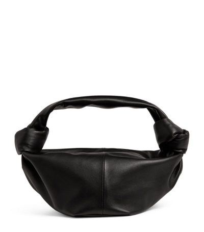Shop Bottega Veneta Small Leather Double Knot Top-handle Bag In Gold