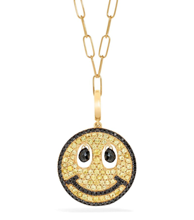 Shop Annoushka Yellow Gold, Diamond And Sapphire Mythology Happy Face Charm