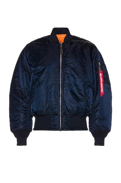 Shop Alpha Industries Ma-1 Bomber Jacket In Replica Blue