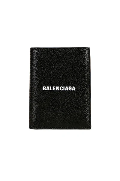 Shop Balenciaga Cash Vertical Bifold Wallet In Black & White