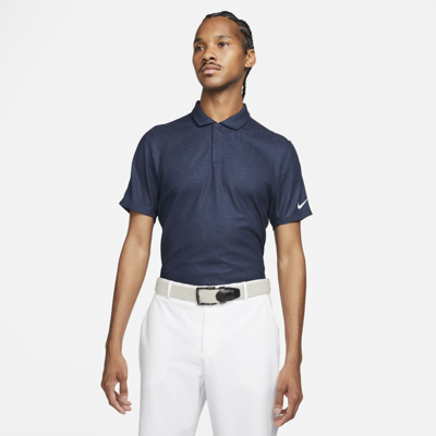 Shop Nike Dri-fit Adv Tiger Woods Men's Golf Polo In Obsidian,thunder Blue,white