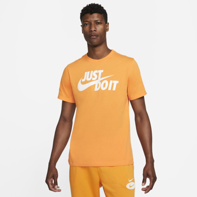 Shop Nike Men's  Sportswear Jdi T-shirt In Kumquat,white