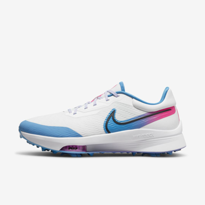 Shop Nike Air Zoom Infinity Tour Next% Men's Golf Shoes In White,aurora Blue,pink Blast,black