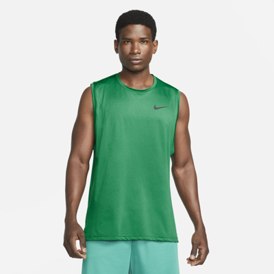Shop Nike Pro Dri-fit Men's Tank In Pro Green,malachite,heather,black