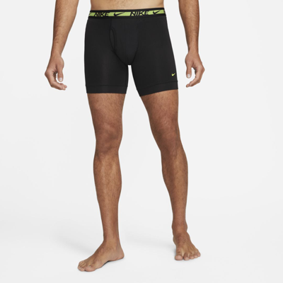 Shop Nike Men's Dri-fit Ultra-stretch Micro Boxer Briefs (3-pack) In Black