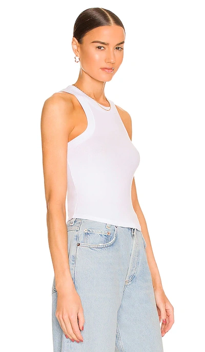Lna Dylan Rib-knit Fitted Tank Top In White