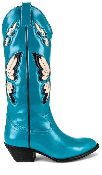 Shop Jeffrey Campbell Fly-away Boot In Teal