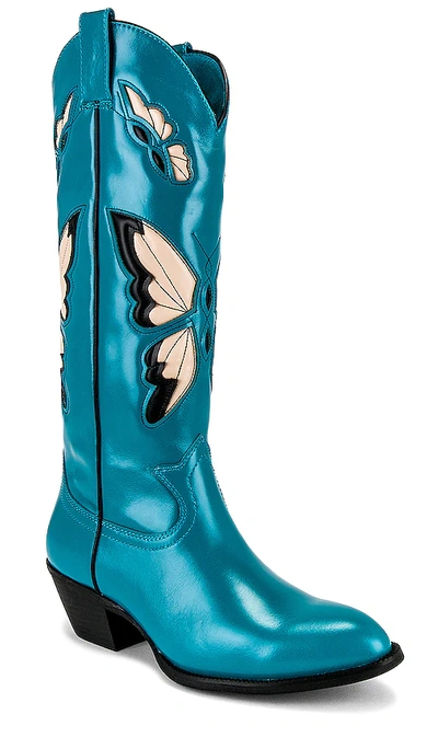 Shop Jeffrey Campbell Fly-away Boot In Teal