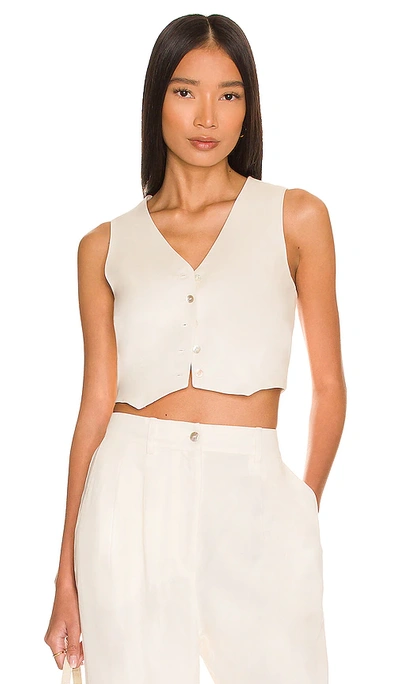 Shop Donni Cropped Vest In Cream