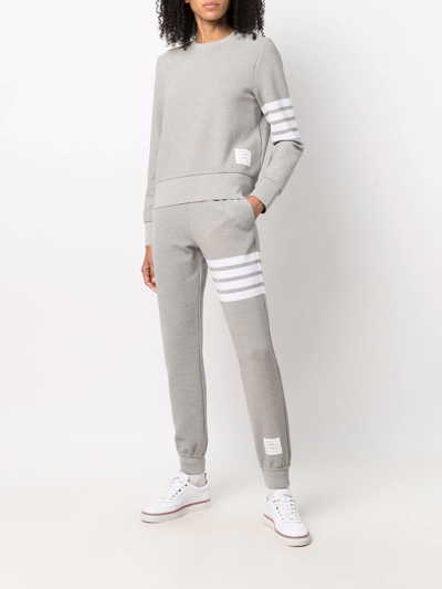 Thom Browne 4-bar Cotton Ribbed Sweatshirt In 055 Lt Grey