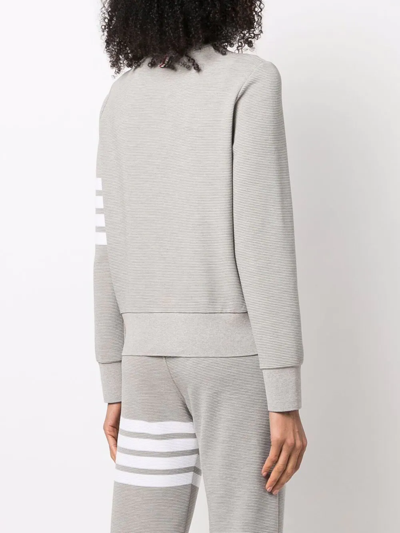 Thom Browne 4-bar Cotton Ribbed Sweatshirt In 055 Lt Grey