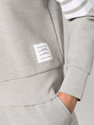 Thom Browne 4-bar Cotton Ribbed Sweatshirt In 055 Lt Grey