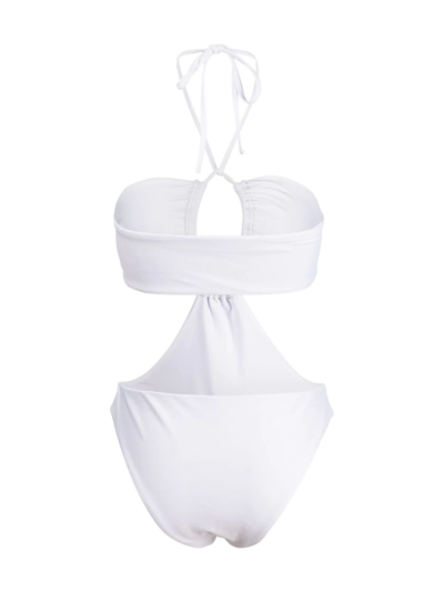 Shop Rosetta Getty Bandeau-style Rear-tie Swimsuit In White