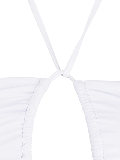 Shop Rosetta Getty Bandeau-style Rear-tie Swimsuit In White