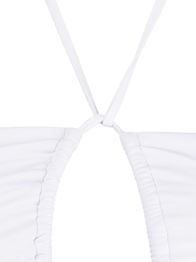Rosetta Getty Drawstring Bandeau One Piece Swimsuit In White