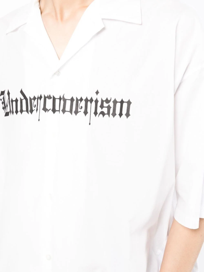 Shop Undercoverism Logo-print Cotton Shirt In White